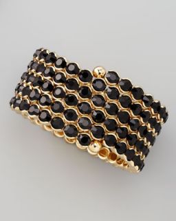 Y1CCM Cara Accessories Crystal Spiral Bracelet, Black