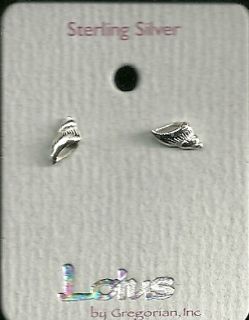  Sterling Silver Seashell Post Stud Earrings