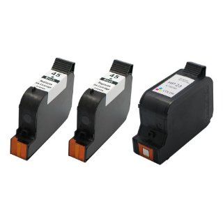 HP 45 & HP 23 Remanufactured Combo Pack   2 Black & 1
