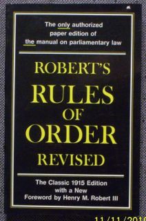 Roberts Rules of Order Revised Classic 1915 Edition 0688053068