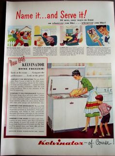 1948 Kelvinator Home Freezer Appliance Vintage Ad