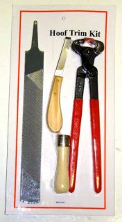 New Complete 4 Piece Farrier Hoof Trimming Kit