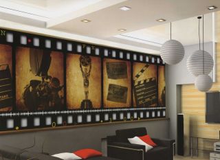 Home Theater Decor Film Filmstrip Wallpaper Wall Mural