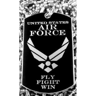 US Air Force Logo   Fly Fight Win Dog Tag Necklace Jewelry 