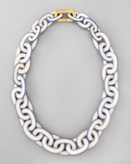 Y182S Tory Burch Painted Edge Resin Link Necklace