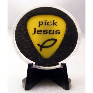 Pick Jesus Guitar Pick Display & Easel Yellow Everything