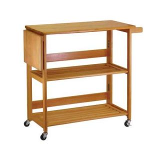 Winsome Foldable Kitchen Cart Island With Shelves