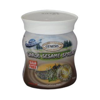 Genesis Organic Sugar Free Carob Sesame Spread , 14 Ounce 