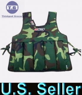 CSK Adjustable Camo Exercise Weighted Vest Empty Self Fill Hold Up to