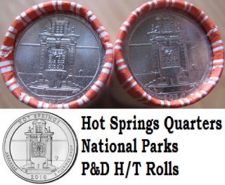  BU Hot Springs National Park Quarter H T Rolls  Nice RARE 