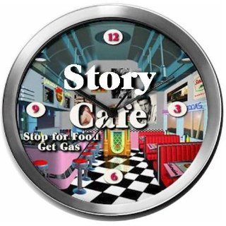 STORY 14 Inch Cafe Metal Clock Quartz Movement Home