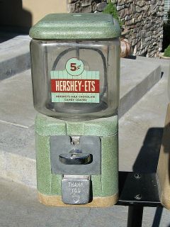 Antique Hershey ETS Dual Candy Gumball Vendor Vending Machine Unit s