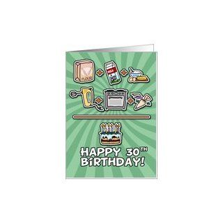 Happy Birthday   cake   30 years old Card: Toys & Games