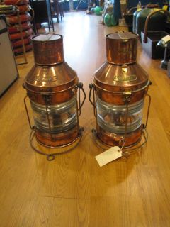 Antique Pair of Copper Lanterns SHIP Salvaged Meteorite 20 inches Tall