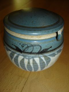 Handcrafted Emerson Creek Pottery Honey Pot Bowl w/ Lid Unique Glazed
