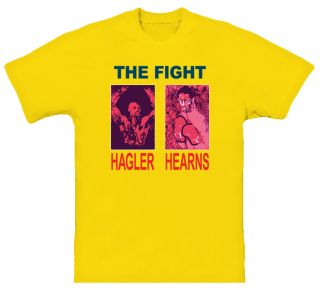 Hagler vs Hearns Boxing New Yellow T Shirt