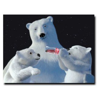 BSS   Coke Polar Bear with Cubs and Coke Bottle   18 x 24