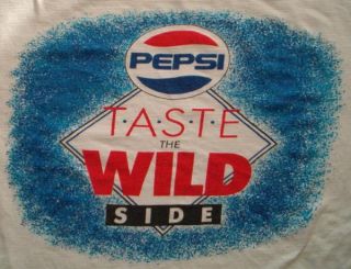 Vintage 1980s Pepsi Taste The Wild Side T Shirt Very RARE Cherry