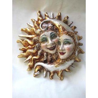Si Lucia Masquerade Sun/Moon Medium Carnival Mask Home