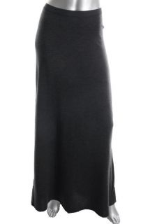 Vince New Gray Heathered Wool Pull on Elastic Waist Long Maxi Skirt s