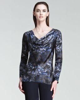 armani collezioni printed cowl neck blouse original $ 595 208