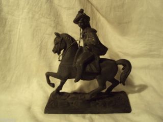 Antique Cast Metal Man Horse Lasso Statue
