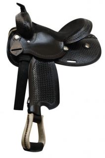  Saddle w Rawhide Stirrups New by Doublet in Black Horse Tack