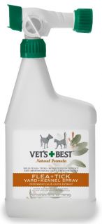 Vets Best Natural Flea Tick Yard Kennel Spray 32 Oz