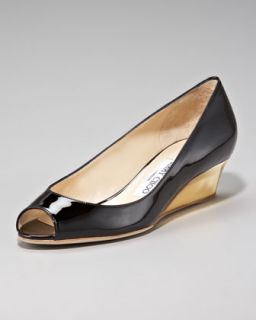  patent pump available in black $ 625 00 jimmy choo bergen low wedge