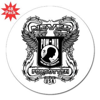 3 Lapel Sticker (48 Pack) POWMIA Never Forgotten You Are