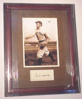 Christy Mathewson Signed Plaque with Letter & Certificate of