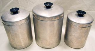  from Italy Aluminum Kitchen Canister Set Heller Hostess Ware