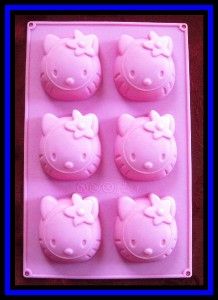 new silicone hello kitty cupcake muffin pan 6 mold