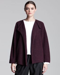 Donna Karan Lofty Cashmere Tweed Hooded Jacket   