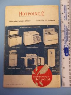 HS805 Vintage Hotpoint Refrigerator Book of Instructions and Recipes