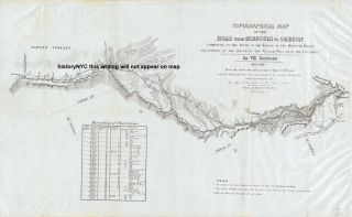  Large Oregon Trail Missouri Map w Indian Weather Data Section 1