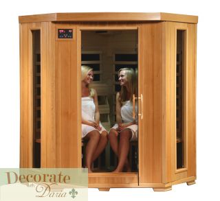 Person Corner Sauna Far Infrared 10 Carbon Heaters Hemlock CD Play