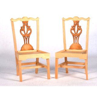 Dollhouse Furniture  Straight Leg Chippendale Chairs Circa