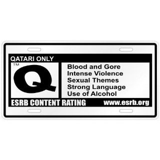 New  Qatari Only / E S R B Parodie Qatar License Plate