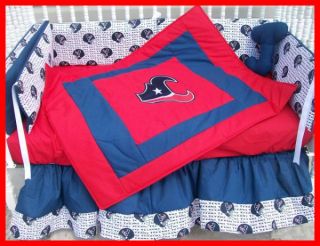 New Crib Bedding Set M w Houston Texans Fabric
