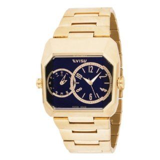 EVISU Mens EV 7006 44 Masa Gold Tone Dual Time Zone Swiss Watch