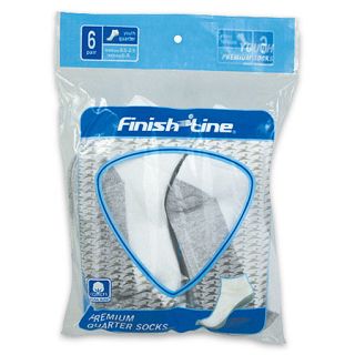 Finish Line Youth 6 Pack Quarter Sock White/Grey