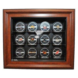 St. Louis Blues 12 Puck Cabinet Style Display Case, Brown