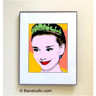 Audrey Hepburn (yellow)   Framed Pop Art By JBAO (Signed