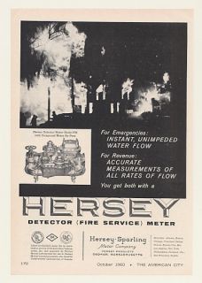 1960 Hersey Detector Fire Service Water Meter Print Ad