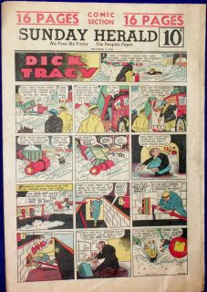 Sunday Herald 16 PG Comic Section Dec 7 1941 Superman Tracy Capt Easy