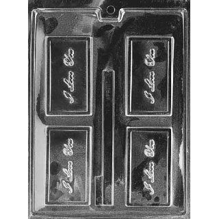 I LOVE YOU Business Card Candy Mold Chocolate: Kitchen
