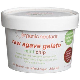 Organic Nectars Raw Agave Gelato, Mint Chip, 8 Ounce Cups (Pack of 6