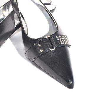 JSL Black Sexy High Heel Womens Slingback Evening Dress Shoes 9024