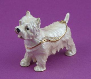 Bejeweled Dog Trinket Box West Highland Terrier Westie